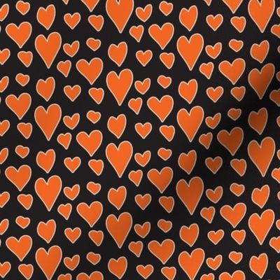 Pride Hearts - Orange on Black