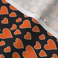 Pride Hearts - Orange on Black