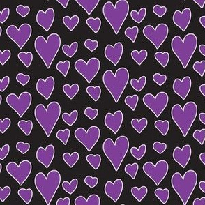 Pride Hearts - Purple on Black