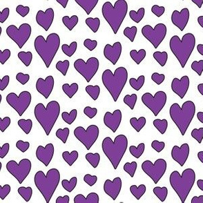 Pride Hearts - Purple on White