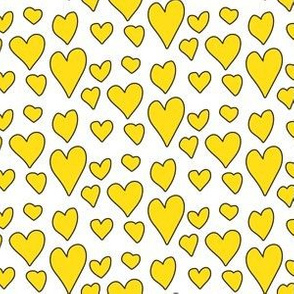 Pride Hearts - Yellow on White