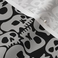 Halloween Skulls Cartoon Grey and Black-01-01