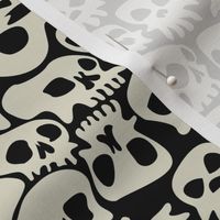 Halloween Skulls Cartoon White and Black-01