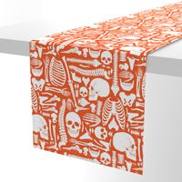 Halloween Skeleton Pattern Orange and White-01-01