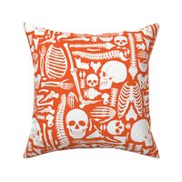 Halloween Skeleton Pattern Orange and White-01-01