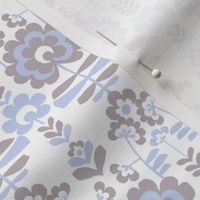 folk floral in soft gray and navy