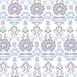 folk floral in soft gray and navy
