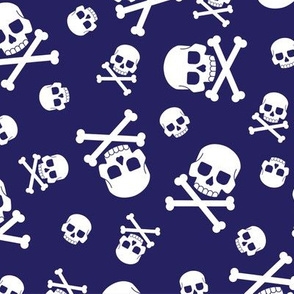 Halloween Skulls and Crossbones-Blue-01