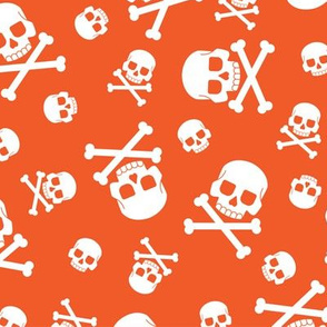 Halloween Skulls and Crossbones-Orange-01