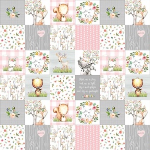3" Baby Girl Woodland Animals Nursery Quilt – I Woke Up this Cute Blanket Bedding (pink gray) GL-PG9