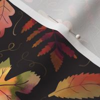 Autumn Leaves with black ground