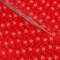 Red White and Blue Stars on Red Tiny / Patriotic Americana Fourth of July