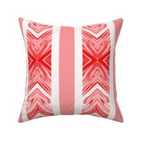 Large - Coral  and White Arrowhead Stripes