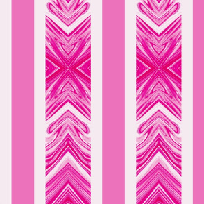 Large - Pink  and White Arrowhead Stripes