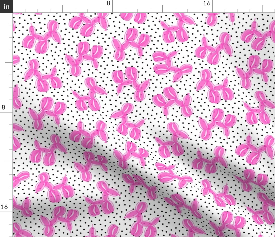 balloon dogs - balloon animals - birthday party - pink on polka dots  - LAD19