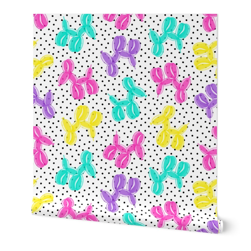 balloon dogs - balloon animals - birthday party - multi on polka dots  - LAD19