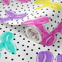 balloon dogs - balloon animals - birthday party - multi on polka dots  - LAD19