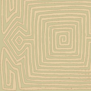 Panama Kuna Indian Tribal - Straw Olive - Wallpaper