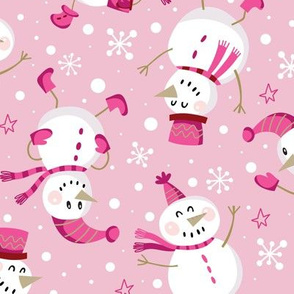 Snowmen Scatter-Pink-Lg