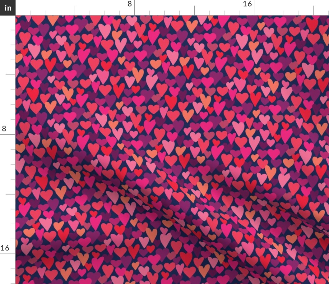 love hearts multi small scale in hot pink by Pippa Shaw