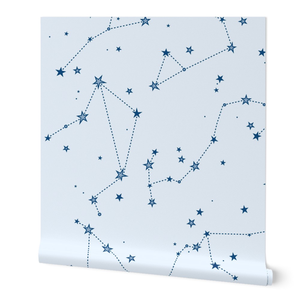 small - stars in the zodiac constellations in classic blue