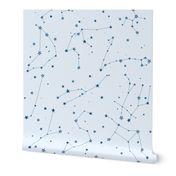 small - stars in the zodiac constellations in classic blue