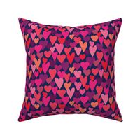 love hearts multi medium scale in hot pink by Pippa Shaw