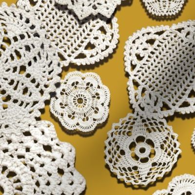 CROCHETED DOILIES (MUSTARD)