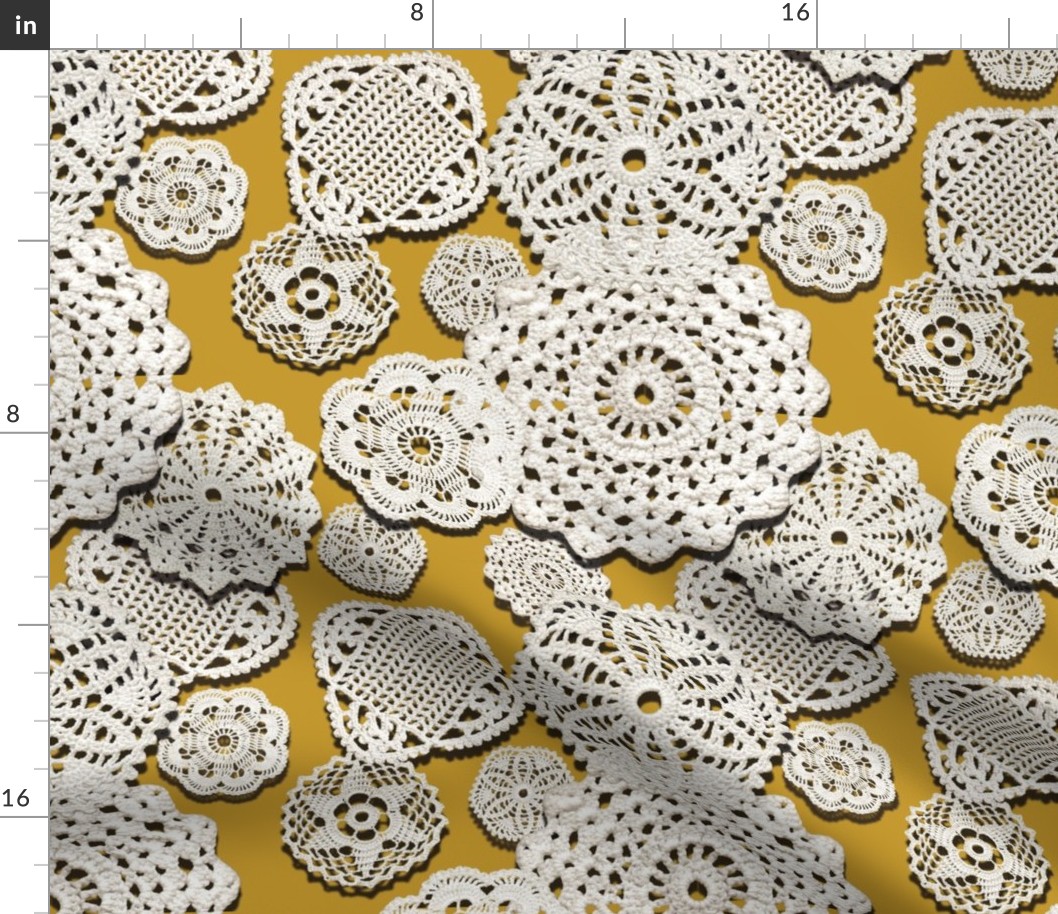 CROCHETED DOILIES (MUSTARD)