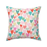 love hearts multi large scale in turquoise by Pippa Shaw