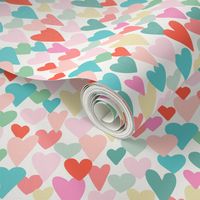 love hearts multi large scale in turquoise by Pippa Shaw