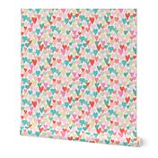 love hearts multi large scale in turquoise by Pippa Shaw