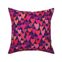 love hearts multi large scale in hot pink by Pippa Shaw