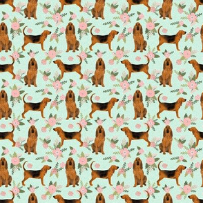 TINY - bloodhound  pet quilt d dog breed nursery fabric coordinate floral