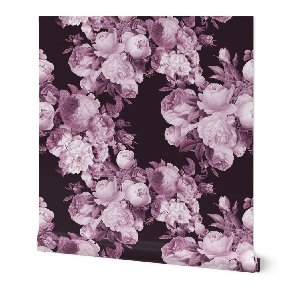 Large Floral Wine Color