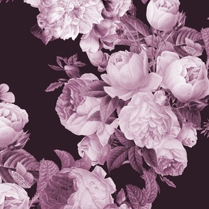 Large Floral Wine Color