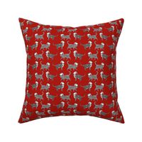 grey tabby christmas cat fabric - santa paws fabric, christmas cat fabric, cute cat design