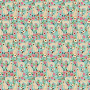 TINY - Golden Retriever, dog dogs, florals, flowers, cute nursery baby girls pastel mint all  over dog print