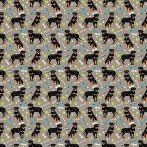 TINY - rottweiler dog fabric - dogs and toys - brown