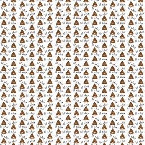 MICRO - lil sh*t - poop, emoji, poop emoji fabric, sweary fabric - white