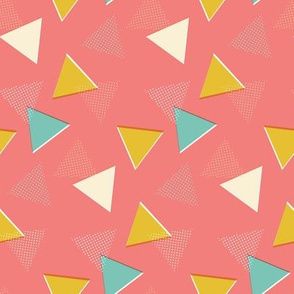 Retro Mod Triangles on Pink