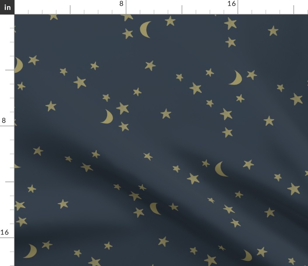 stars and moons // soft gold on 174-16