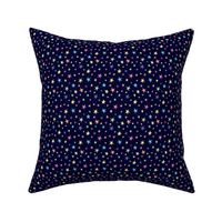 Rainbow Stars on Navy Blue - Small Scale