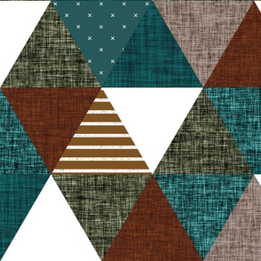 spruce + copper + olive + mocha triangle wholecloth