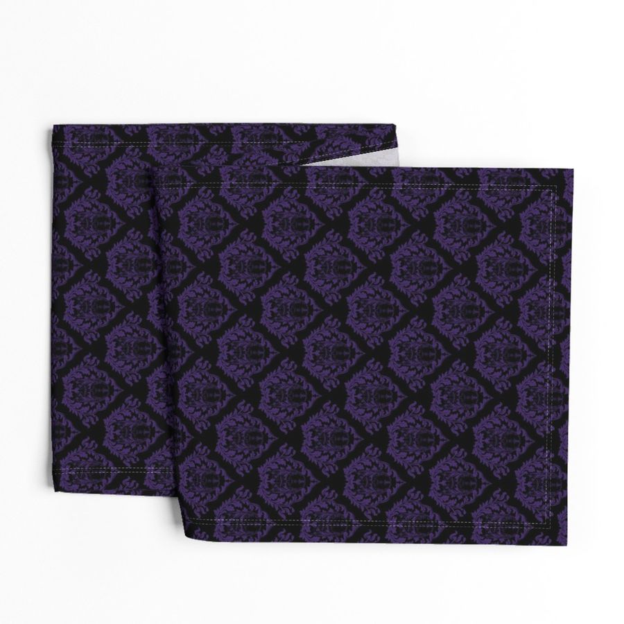 predator damask  - dark puple/black small scale print