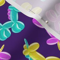 unicorn balloons - balloon animals - unicorn party -multi on purple - LAD19