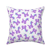 unicorn balloons - balloon animals - unicorn party - purple on polka dots - LAD19