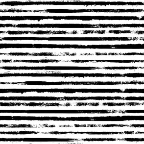 Painted Stripes Black on White - large scale