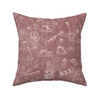 Camping distressed rose pink canvas look for girls