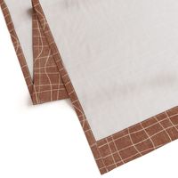 topography grid cinnamon copper brown denim canvas